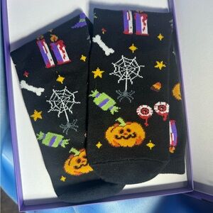 Set of 2 -Halloween Themed Black Socks
